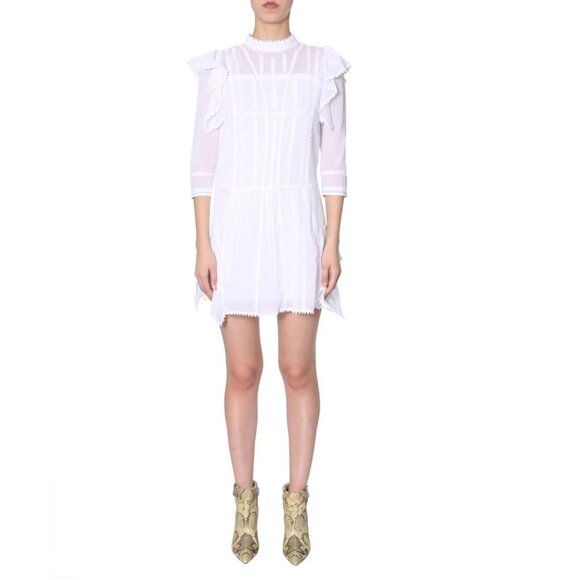 Isabel Marant Étoile Alba Ruffle-Trimmed Embroidered Dress - Picture 3 of 16